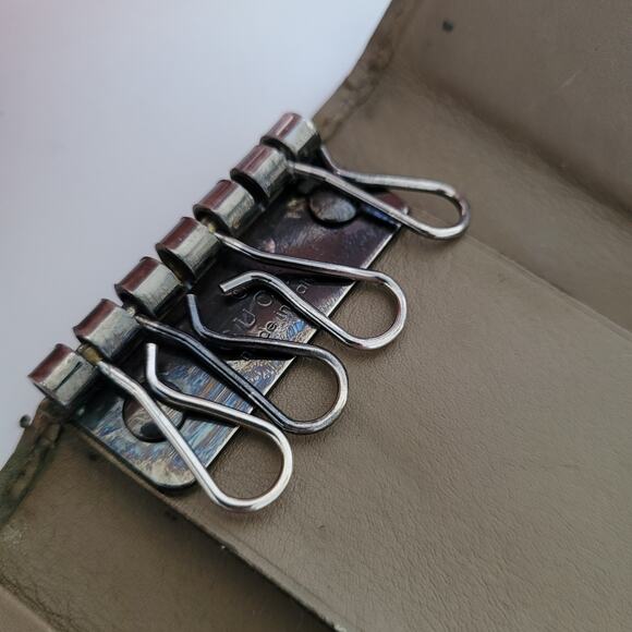 Gucci GG Key Holder Wallet Case Geniue Leather Small Gray Trifold Guccissima - Picture 4 of 9